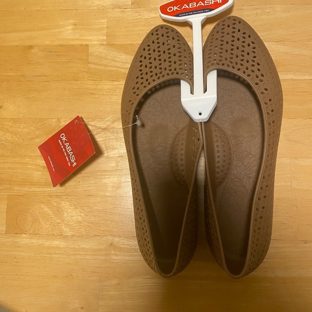Samantha Okabashi Toffee Perforated Women's Ballet Flats - Picture 3 of 4
